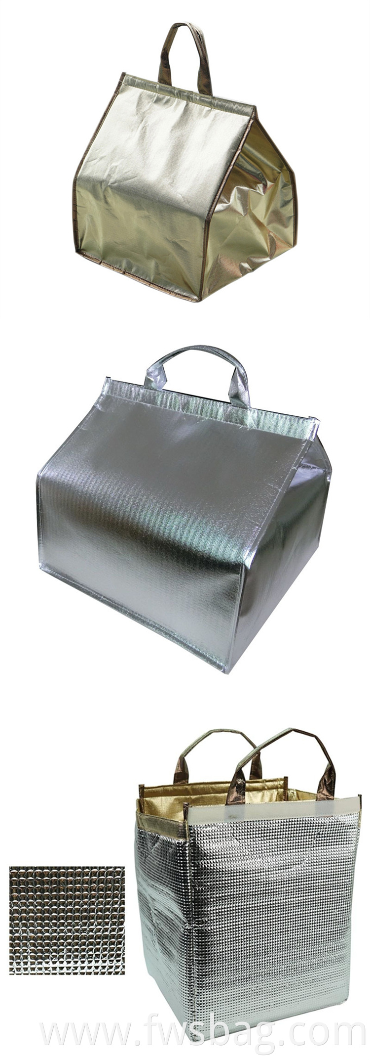 Custom Portable Golden Waterproof Insulated Cake Delivery Fresh-keeping Carrier Picnic Cooler Carry Bag For Lunch Box